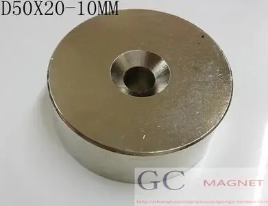 

Сильный Круглый Неодимовый Магнит N50 2 шт., Круглый с потайным кольцом, отверстие 50 мм x 20 мм, 10 мм, N50, редкоземельный