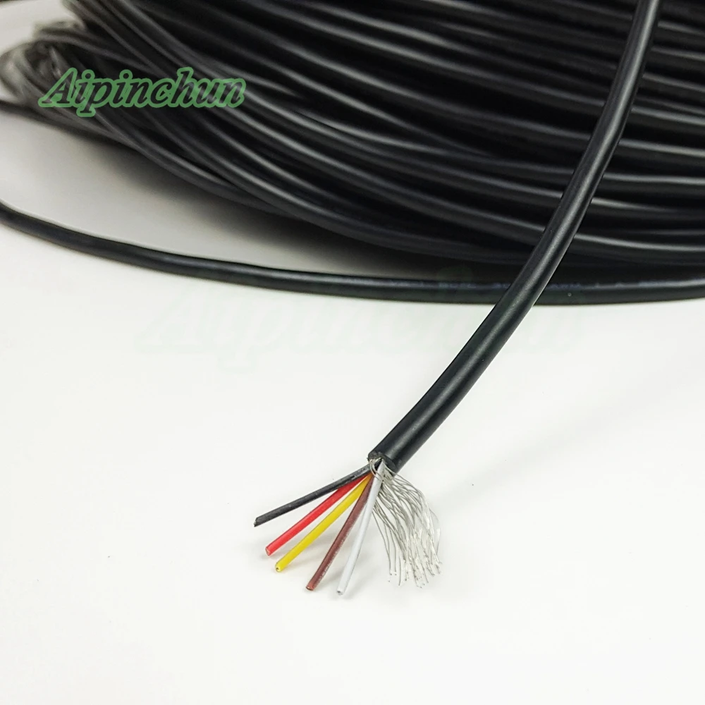 Aipinchun 5 метров 16.4ft 2 3 4 5 Core экранированный провод UL 2547 28AWG 2,1 канал аудио линия сигнальный кабель щит провод для усилителя