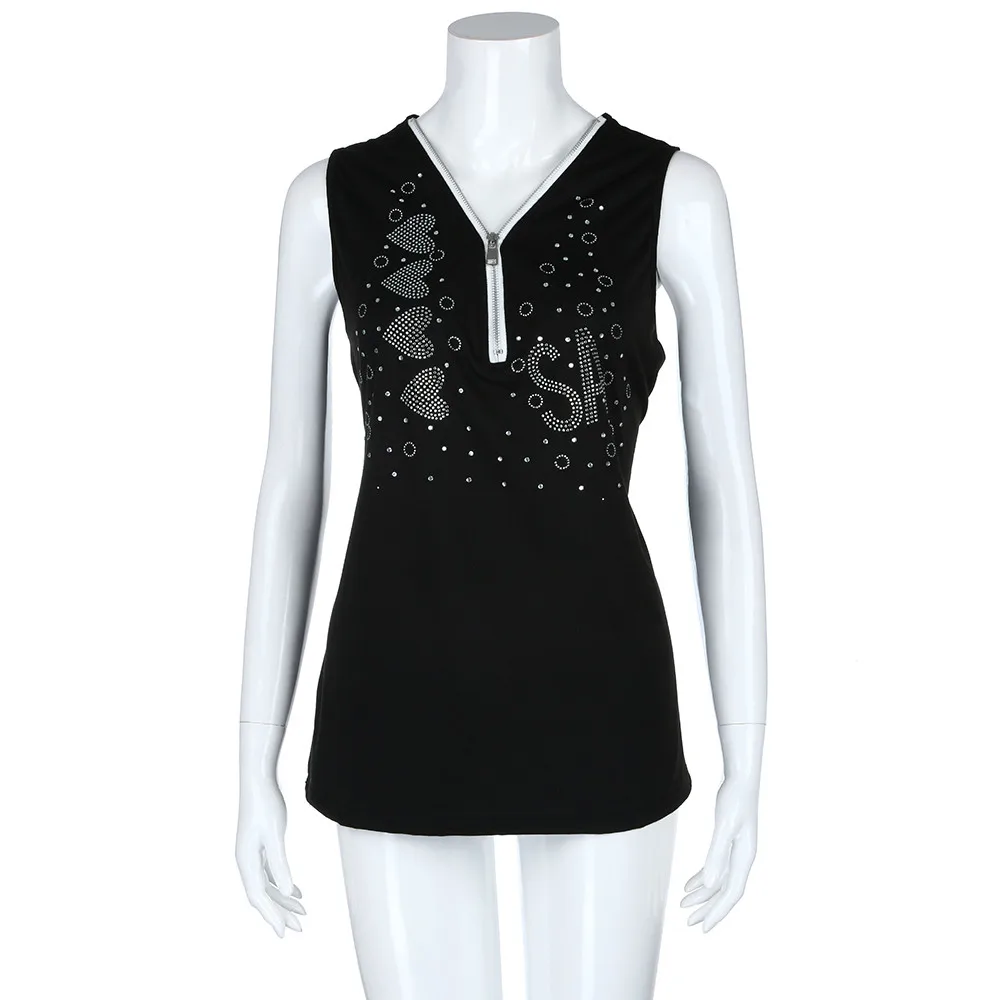 Женская майка Camiseta Tirantes Mujer, Женская майка на молнии без рукавов, блузка, пуловер, топы, женские летние топы