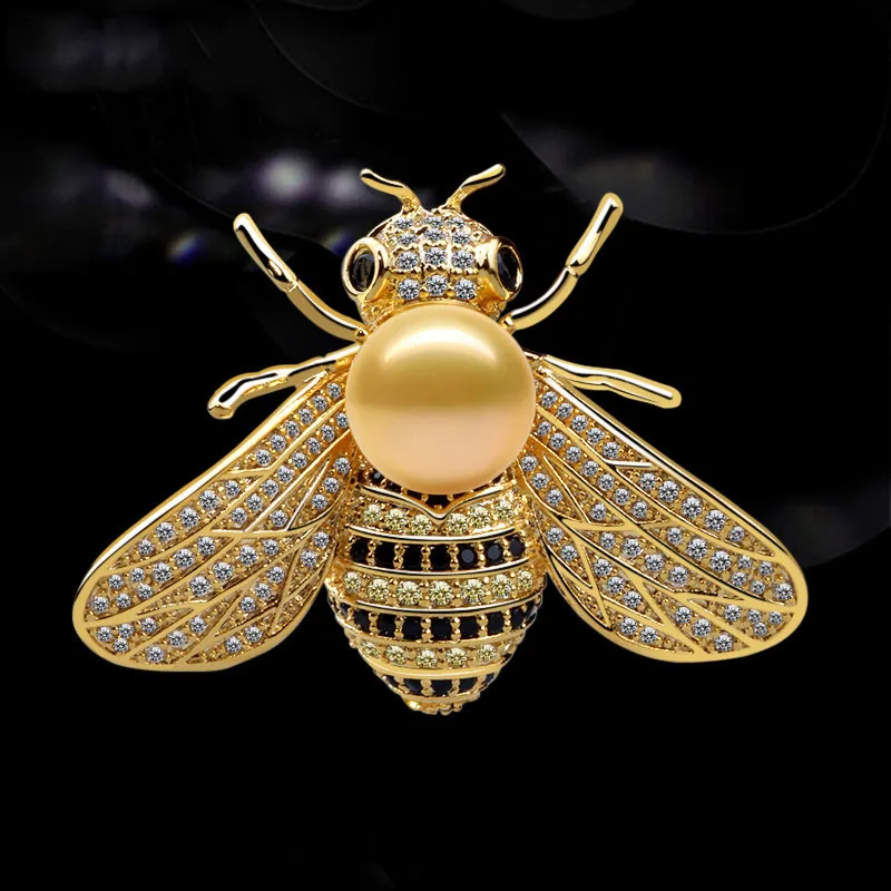 Новинка модная брошь в виде животных со стразами милые Медные Броши пчелы для