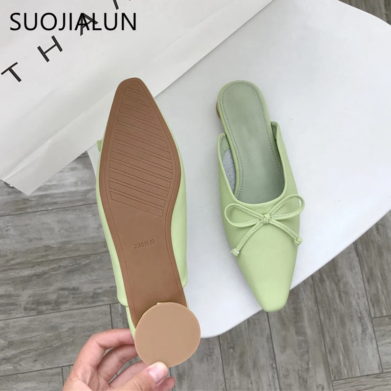 SUOJIALUN/ г. Новые летние женские Сабо Женская обувь женские шлепанцы без застежки женские шлепанцы на плоской подошве шлепанцы