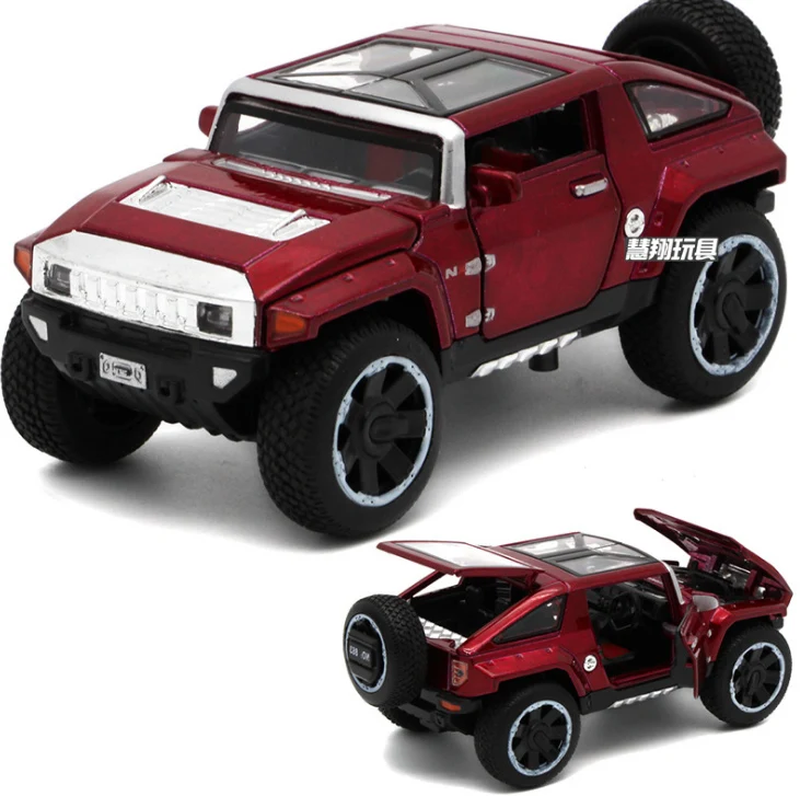 1/32 масштаб Hummer концепция автомобиля литые Автомобили Модель игрушки с открывающимися дверцами откатная функция легкая музыка для детей подарок
