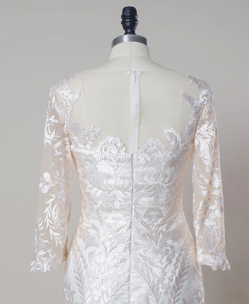 Charming Mother of the Bride Dresses 2 Pieces Lace Satin Suits For Wedding Guest 3/4 Sleeves Knee Length Gowns | Свадьбы и торжества