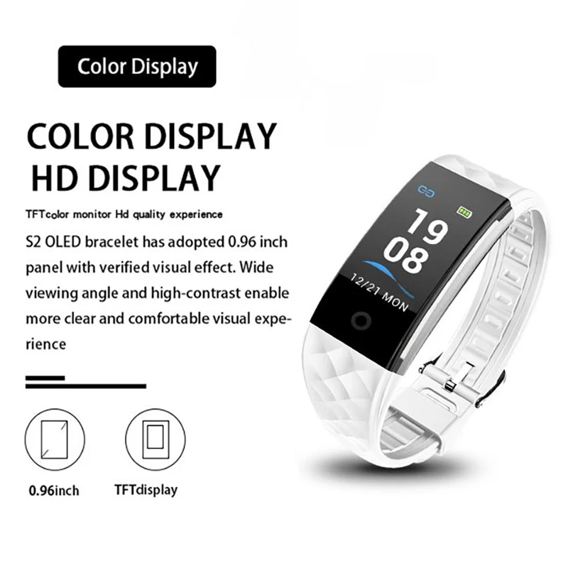 Фитнес-трекер цветной умный Браслет BOWANG активность Smartband монитор сердечного