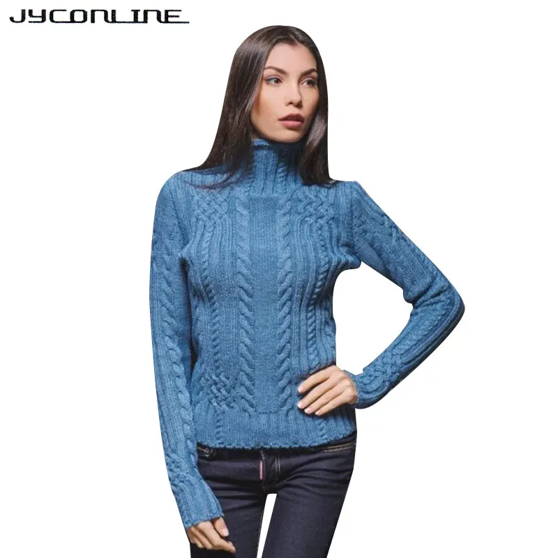 JYConline женские свитера и пуловеры 2017 осенние трикотажные водолазки топы женский