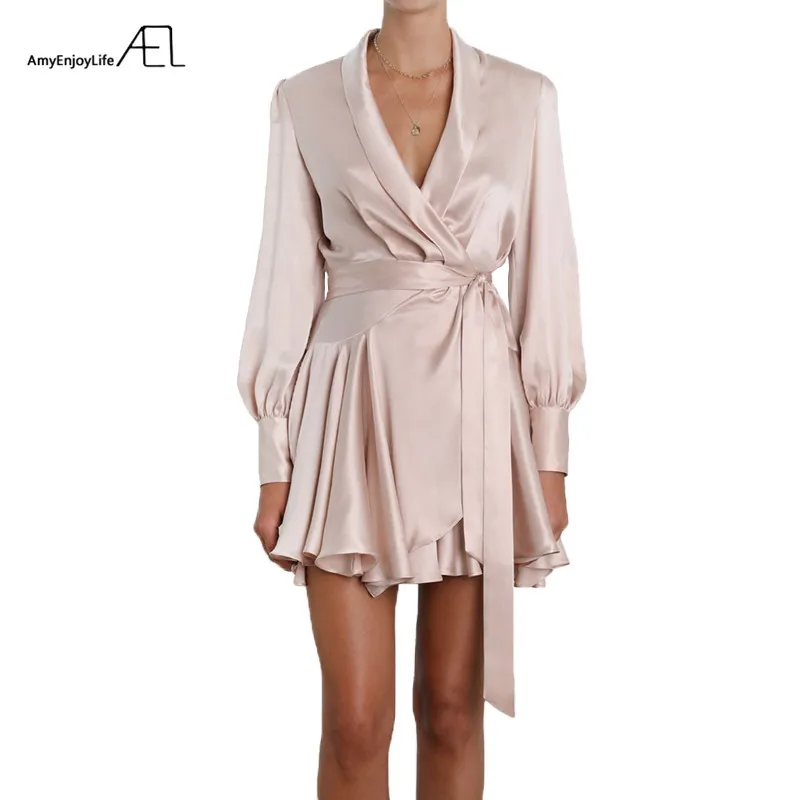 AEL летние женские атласные платья, сексуальная модная женская одежда, Vestido Curto