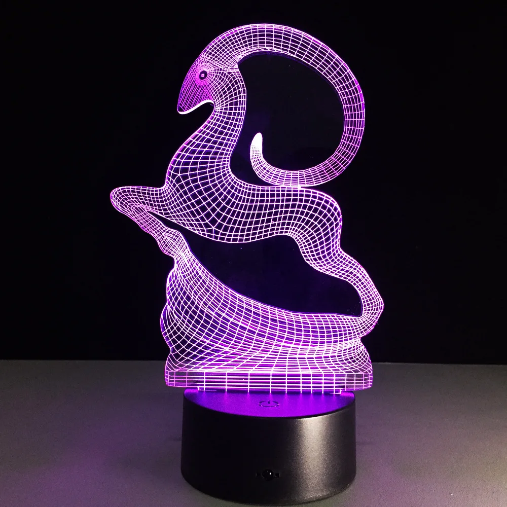 Животных Антилопа козы 3D светодиодный светильник USB настроение градиент 7 цветов