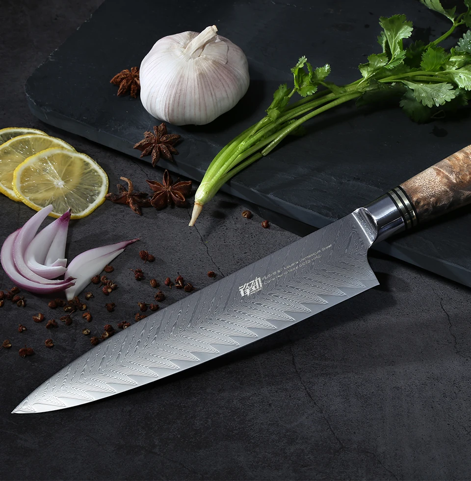 FINDKING новый нож из дамасской стали с деревянной ручкой и рисунком стрелы