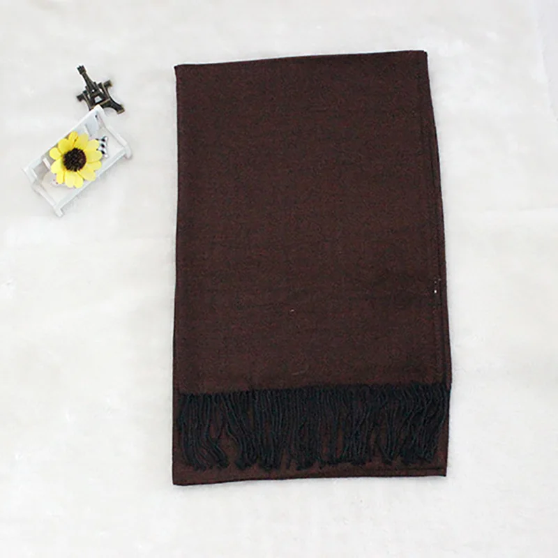 Классический коричневый шарф для женщин и мужчин мягкий теплый хлопковый зимний