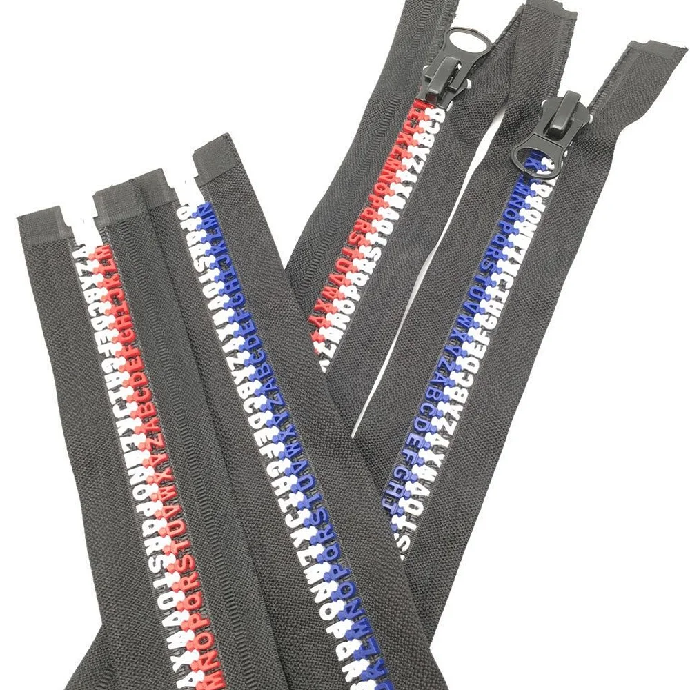 Новый дизайн 2022 молния из смолы 8 # с буквами 80 см 2 шт. открытая карманами