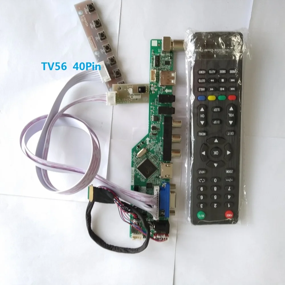 Комплект для LP156WHB(TL)(B1) панель экрана 40pin LVDS контроллер драйвер платы lcd светодиодный 1366X768 15," ТВ AV USB HDMI VGA пульт дистанционного управления