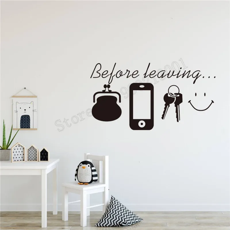 Vinyl Art Removeable Poster adesivos de parede Quarto Wall Sticker Before leaving Home Decoration Mural Decals Ornament LY1052 | Дом и сад