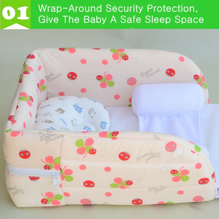 Free Shipping Newborn baby Crib 0-6 months 2colors portable Bed in foldable bassinet Safe cot folding bed | Мебель