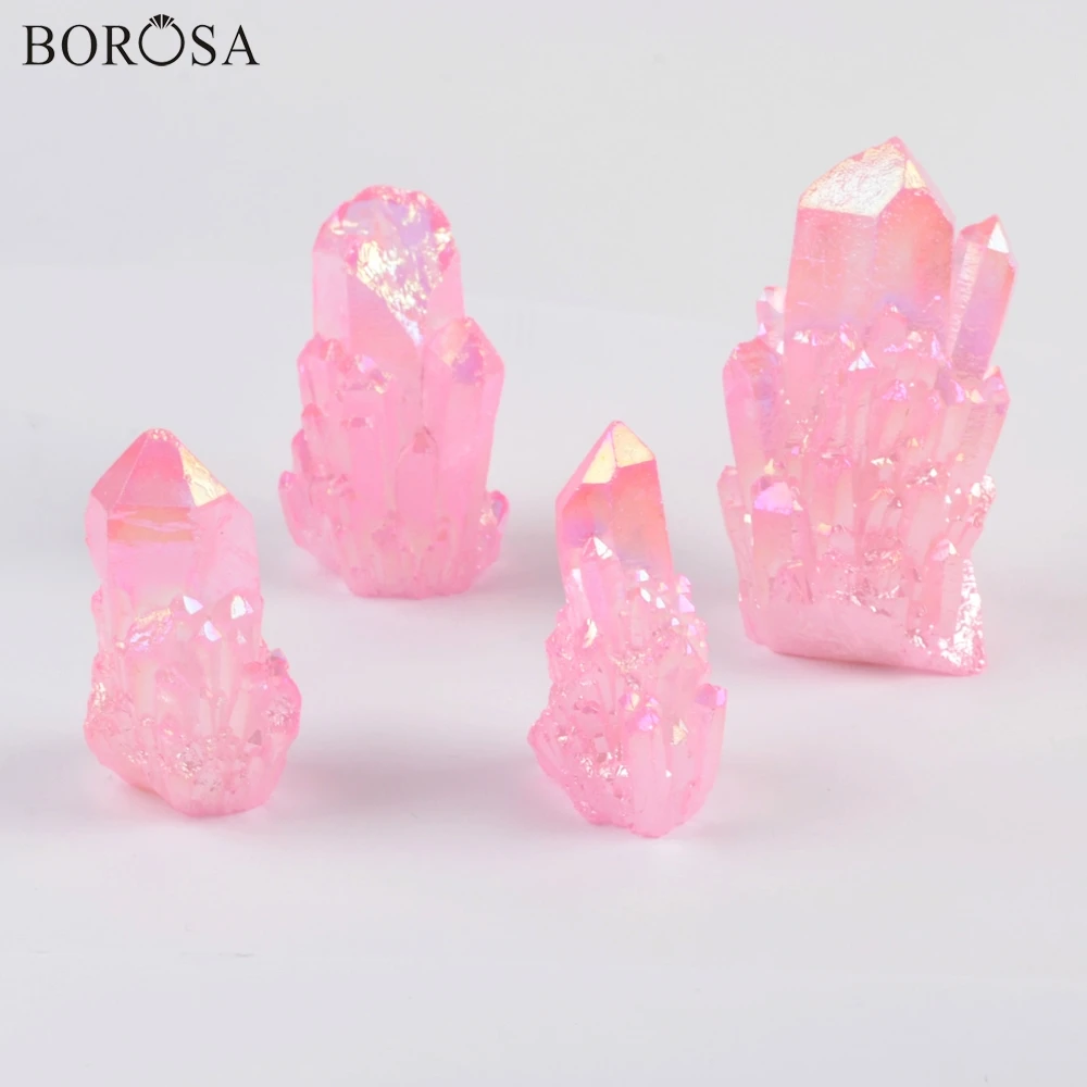 BOROSA 5 шт. оптовая продажа радужные гальванические аура кварцевые титановые
