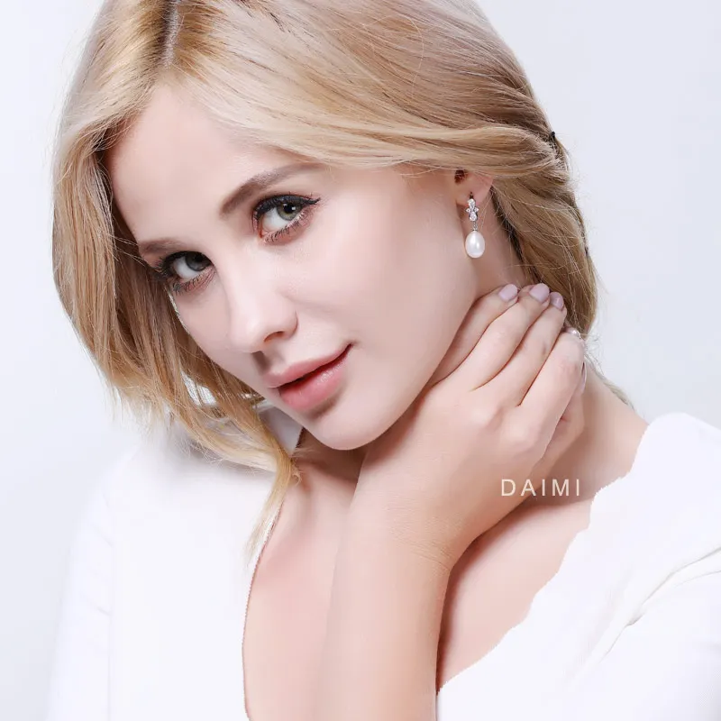 DAIMI висячие серьги 8 9 мм свисающие с жемчугом блестящие красные кристаллы 925