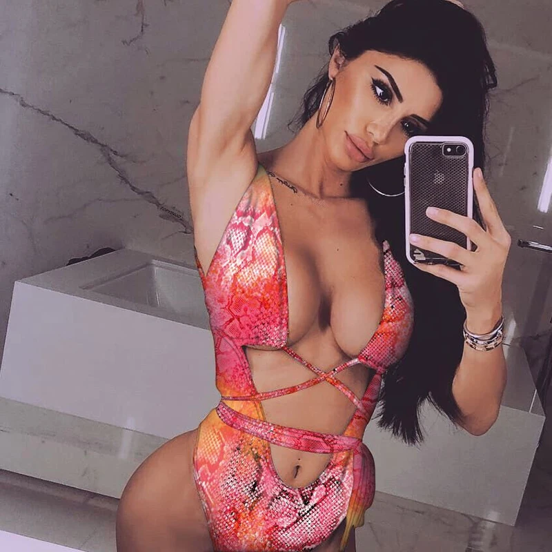 Сексуальные стринги Цельный купальник для женщин 2019 открытая спина ремень