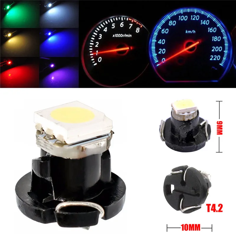 Новинка 10 шт. T3 T4.2 1210 3528 T4.7 5050 1 SMD LED DC12V автомобильный инструмент лампа для