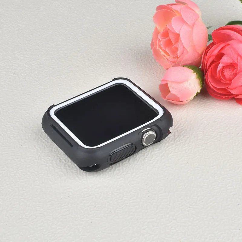 Чехол для Apple watch чехол 44 мм 40 42 38 силиконовый бампер iWatch серии 6 5 4 3 SE