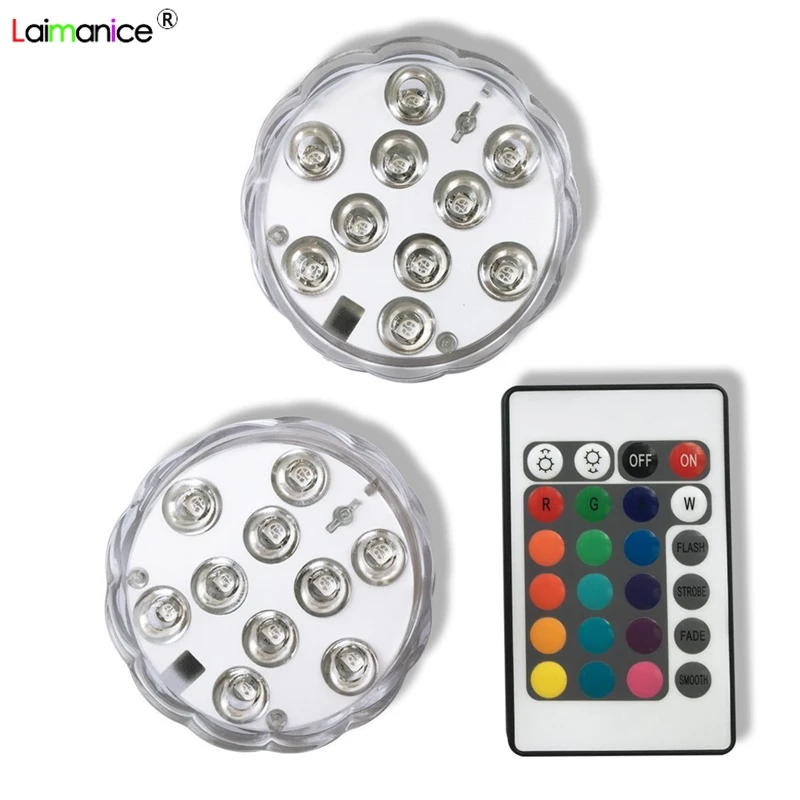 Подводная погружная Ваза 10 Led пульт дистанционного управления RGB свеча свет батарея работает ночник открытый вечерние украшение для бассейна
