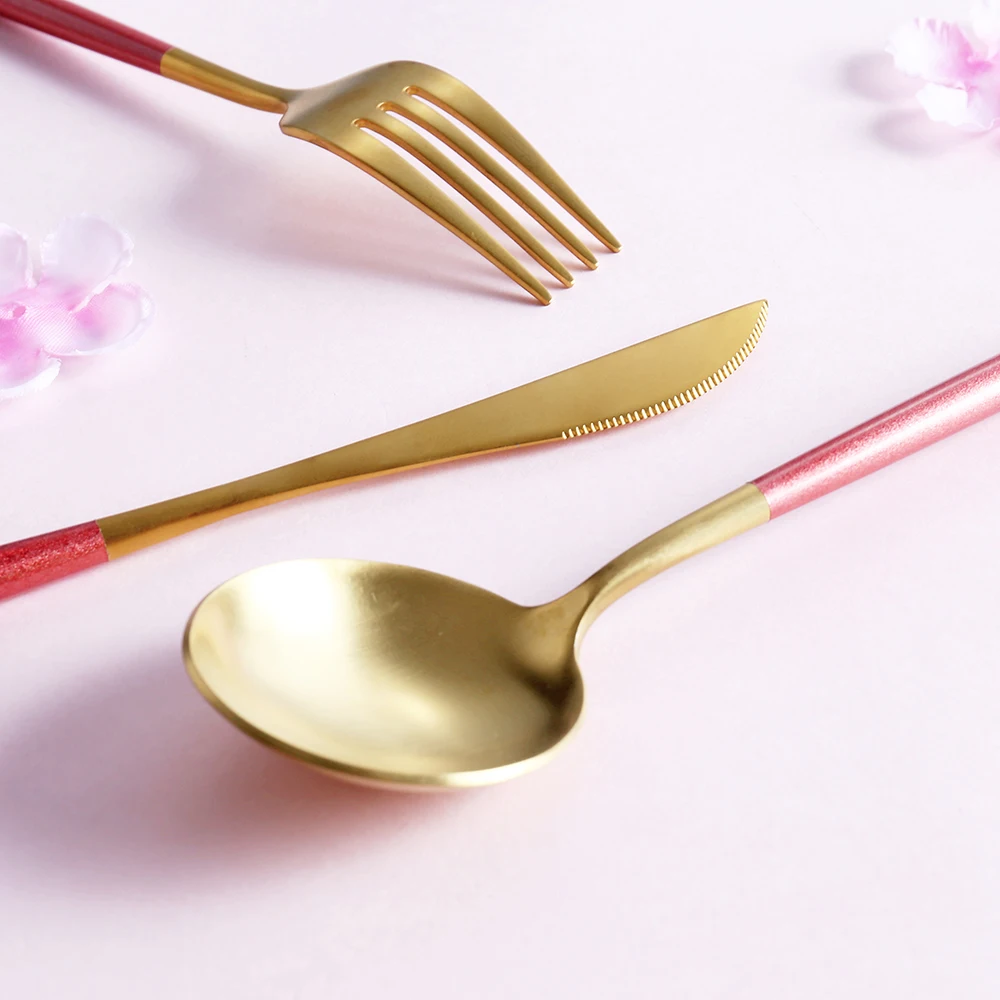 Хит продаж столовые приборы из нержавеющей стали 304 розового и золотого цвета
