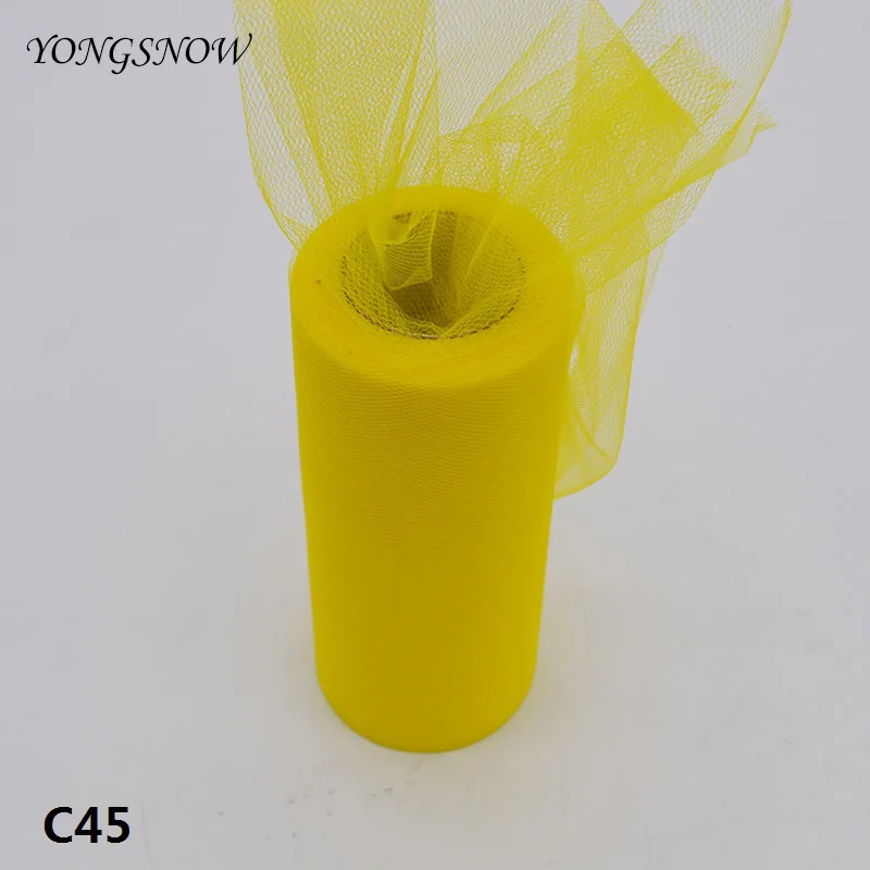 15cm C45 25 ярдов 15 см Тюль в рулонах для свадьбы украшение рулон ткани ремесло Тюлевая пачка платье DIY шелковые органза вечерние поставки - Цвет: 15cm C45