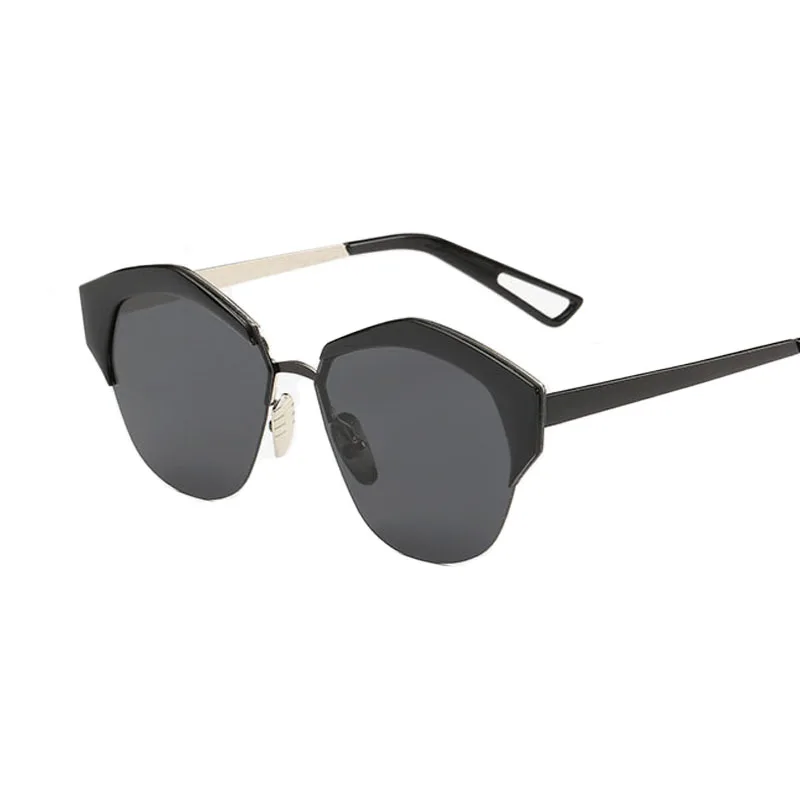 

Semi-rimless sunglasses women famous middle-brand designer sunglasses alloy oculus de sol feminino
