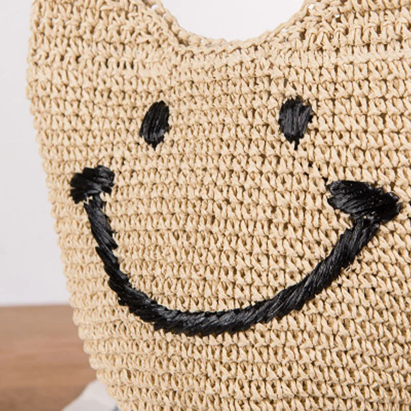 Женская Соломенная плетеная Сумка пляжная сумка-мешок ручной работы на плечо с