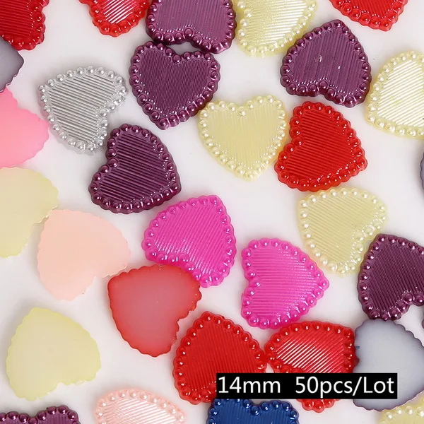 08 14mm 50pcs 20-300 шт цветок/Сердце/звезда/лук плоская спина, кабошон имитация пластика ABS жемчужные бусины для рукоделия изготовление одежды украшения - Цвет: 08 14mm 50pcs