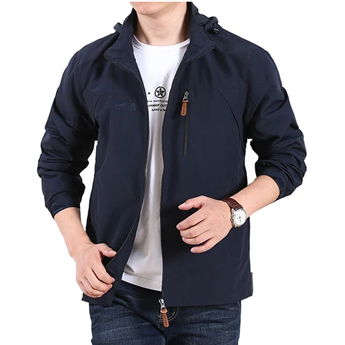 Dark Blue Новинка, весенние военные куртки, мужская верхняя одежда, армейская быстросохнущая Водонепроницаемая Повседневная Свободная тонкая куртка, безрукавка, мужская куртка, Размер M-5XL - Цвет: Dark Blue