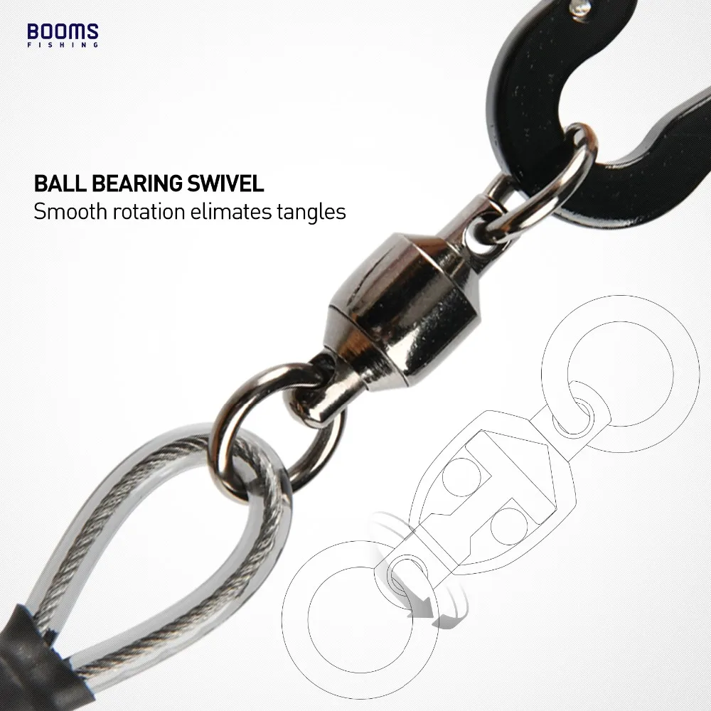 Booms Fishing T02 2pcs Heavy Duty Fishing Lanyard for Boating Ropes with Camping Carabiner Secure Lock Fishing Tools Accessories