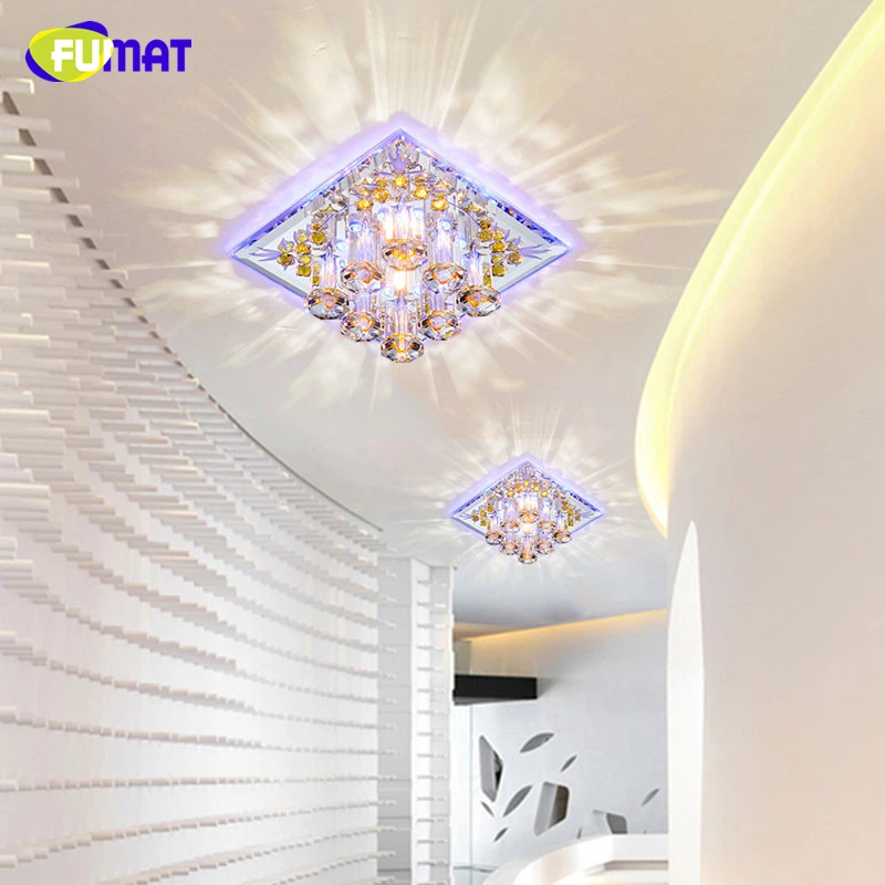 FUMAT Crystal Ceiling Light LED 5W Square Indoor Aisle Lighting Entrance Hallway Sconce Lights Lamp Decor Lustre Ceiling Lights