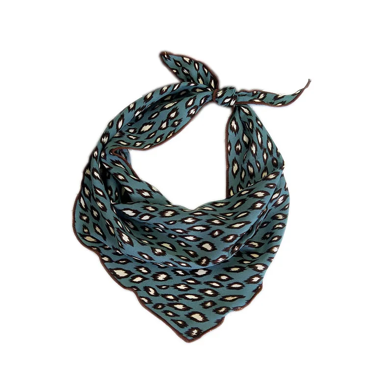 2019 Модный женский элегантный квадратный Шелковый Атласный Леопардовый шарф