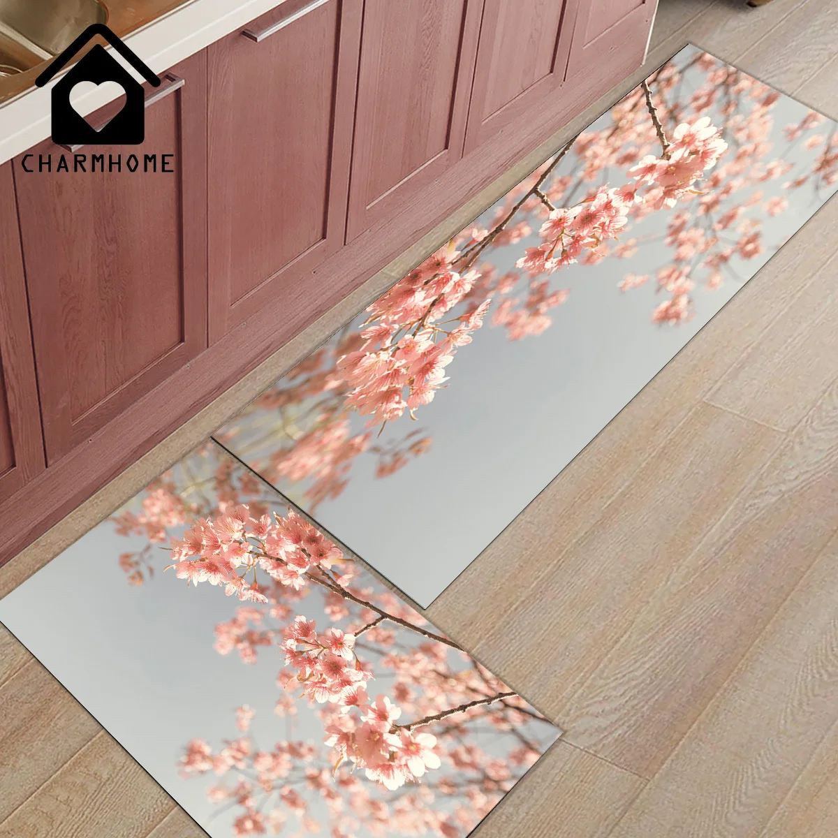 CHARMHOME 2 шт./компл. Ретро вишня в цвету длинные Кухня коврик для ванной ковры