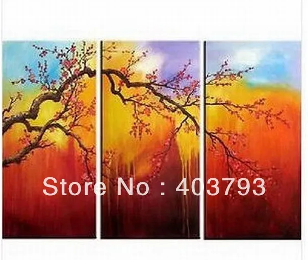 plum flower   modern fashion   oil painting on canvas for decoration  free shipping