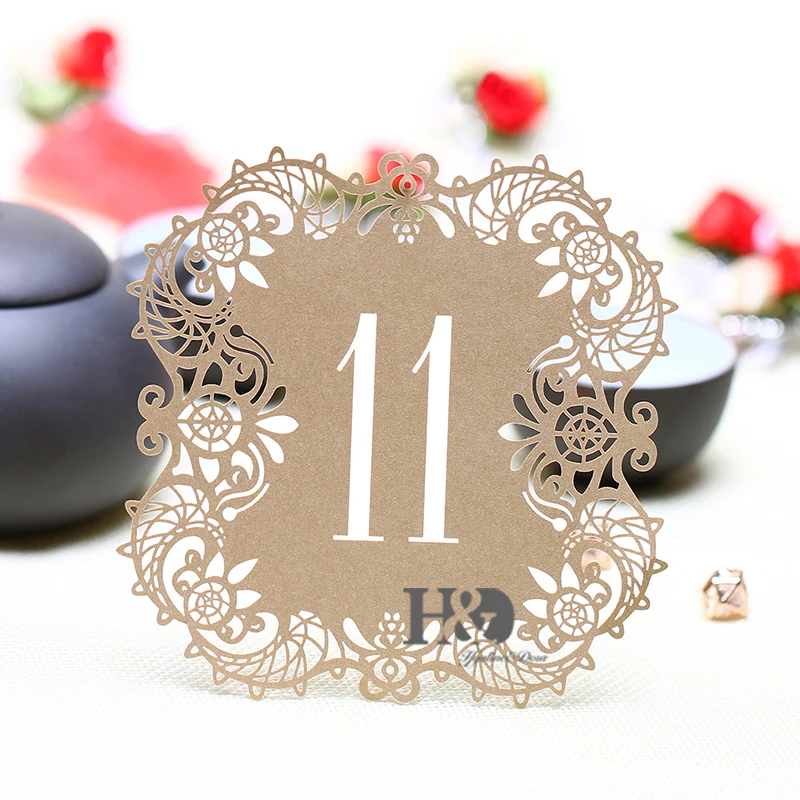 10 шт./компл. meаскин полые кружевные настольные карточки с цифрами от 11 до 20