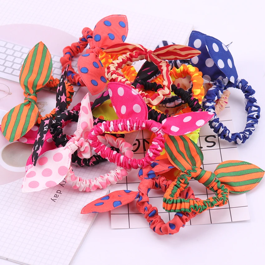 Резинка для волос с ушками кролика 12 шт./лот цвет в ассортименте|head flower hair