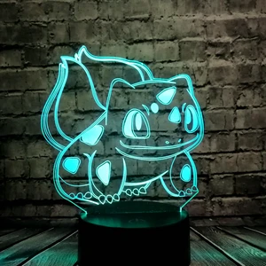 Животные семена лягушки 3D мультфильм USB лампа Pokeball Покемон Бульбазавр Go игра LED ночник визуальная Иллюзия стол праздник детская игрушка