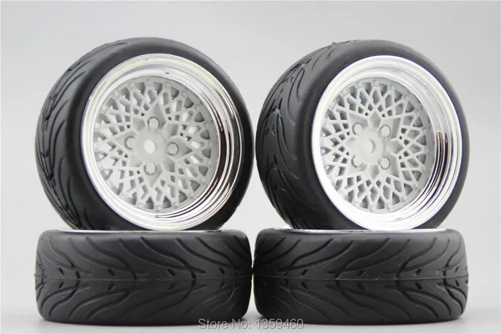 4 шт. RC 1/10 мягкая резина на дороге автомобильная шина обод колеса с шиной Classic1CW 6 мм