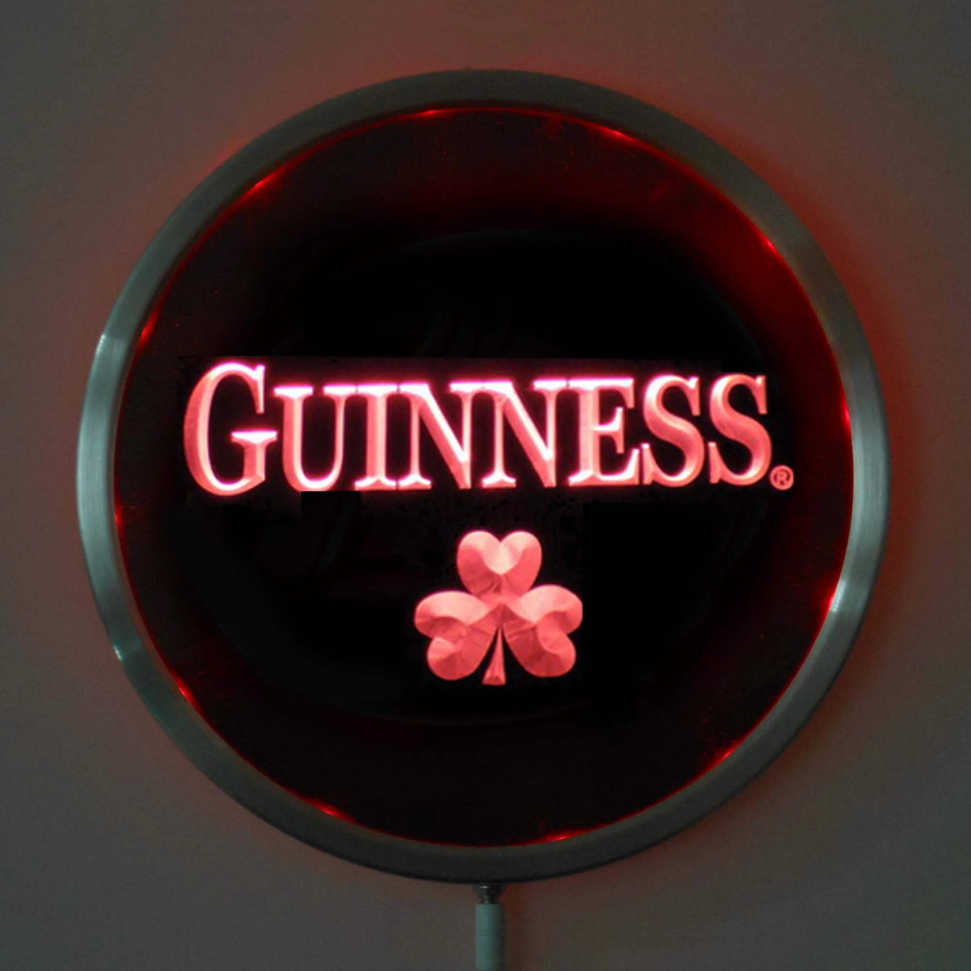 Фото Rs-a0095 Guiness Shamrock светодиодсветодиодный Неоновые Круглые вывески 25 см/10 дюймов-RGB вывеска для бара многоцветный пульт дистанционного беспрово... №3