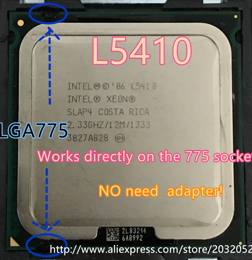 Lntel Xeon L5410 2 33 ГГц/12 м/1333 МГц/процессор эквивалентный процессору LGA775 Core Quad Q8200