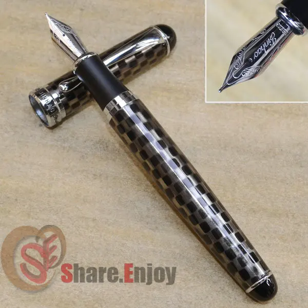 Перьевая ручка JINHAO X750 2 шт. серая с черной сеткой VS серебристая 0 7 мм | Канцтовары