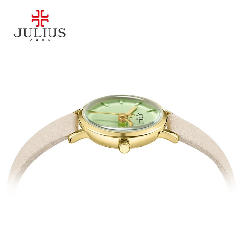 Новое поступление кварцевые часы Julius с тонким кожаным ремешком женские