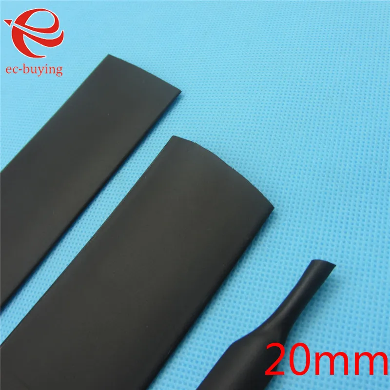 

1m Heat Shrink Tubing 20mm Heatshrink Black Tube Inner Diameter Wire Wrap Cable Kit