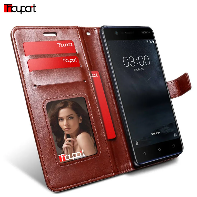 Чехол Thouport для Nokia 3 5 0 дюйма бумажник из искусственной кожи ретро чехлы с откидной