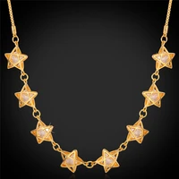 austrian crystal necklace women elegant fashion jewelry aaa cubic zirconia star trendy gold color necklace n948