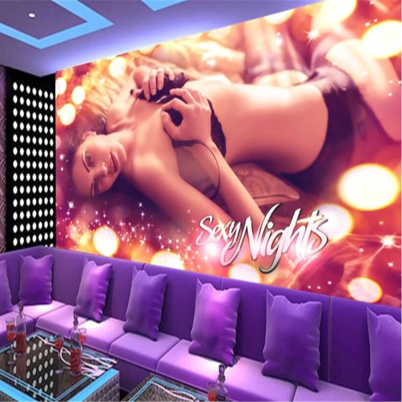 

beibehang Custom 3d wallpaper sexy beauty hotel nightclub KTV tooling mural backdrop decoration