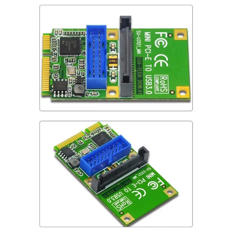 MINI PCI-E до USB3.0 адаптер карты мини PCIE до 19 pin 20pin USB 3,0 карты расширения с 15pin SATA портами питания для настольных ПК