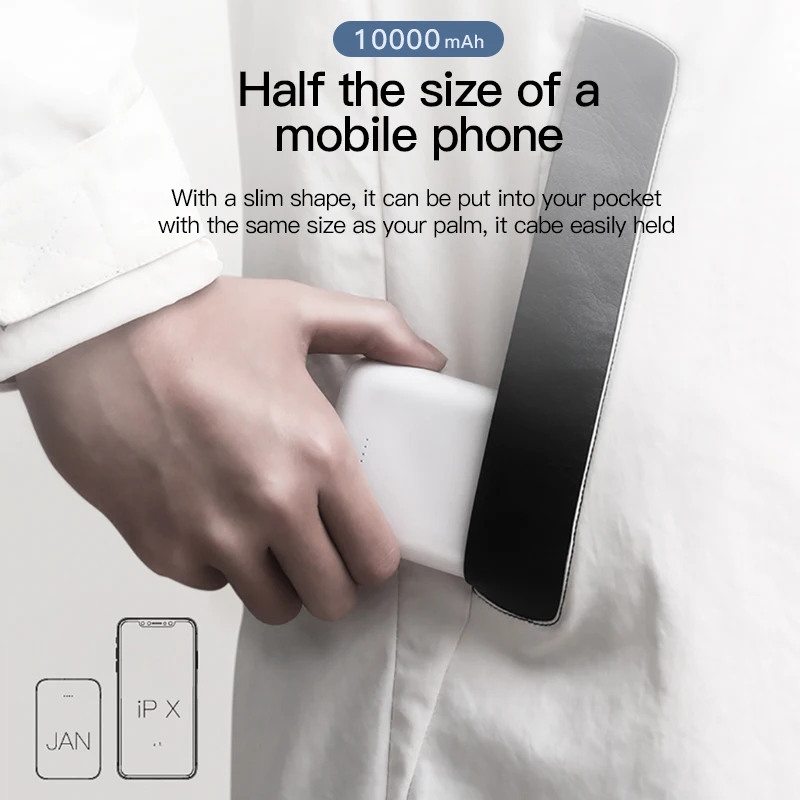 Baseus 10000 mAh мини-панель солнечных батарей Мощность банка маленькая Портативный Зарядное устройство 10000 мА/ч, Мощность Bank зарядное устройство для iPhone Xiaomi samsung внешний Батарея повербанк
