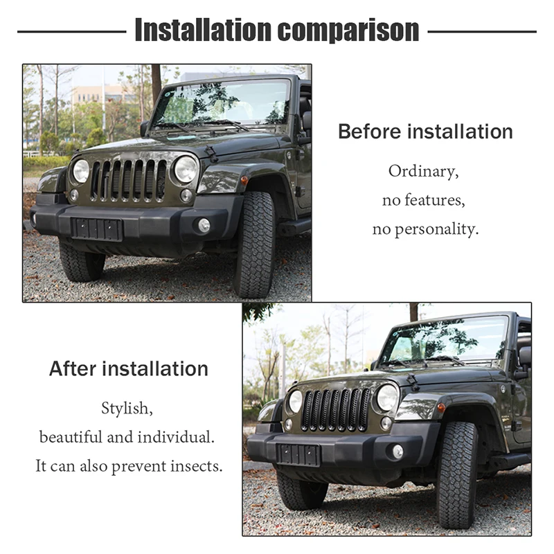 Atreus 1 комплект для Jeep Wrangler Rubicon JK 2006 2018 автомобильный Стайлинг передний гриль