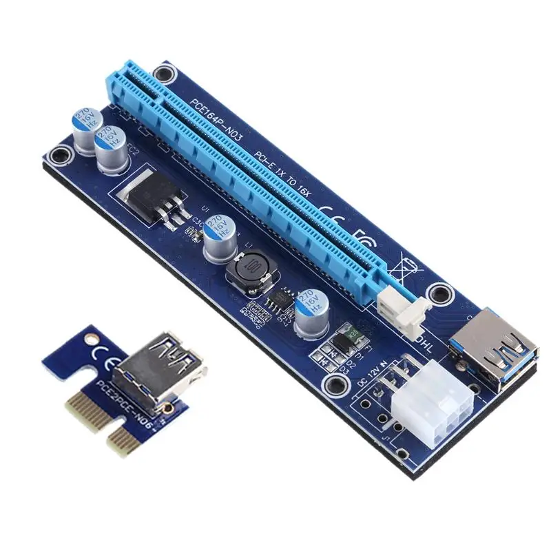 Переходная карта PCI E Express Riser Card 1x to 16x кабель удлинитель для видеокарты с 6